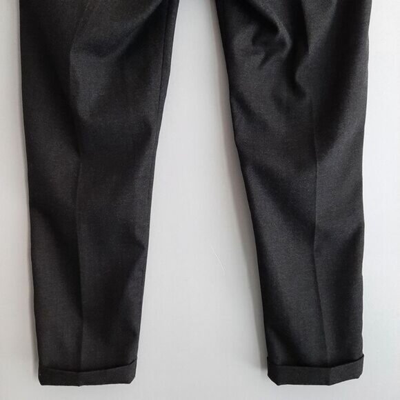 ZARA Slim Fit Cuffed Modern Dress Pants Trousers Gray Men's Sz 34 - Picture 10 of 15